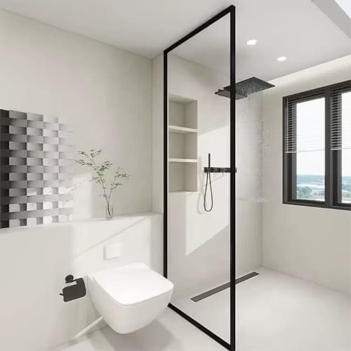 Bathroom glass divider (half)