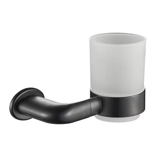 Smartfit Plumbers - Black Single Toothbrush Tumbler Holder - Elegant Bathroom Accessory