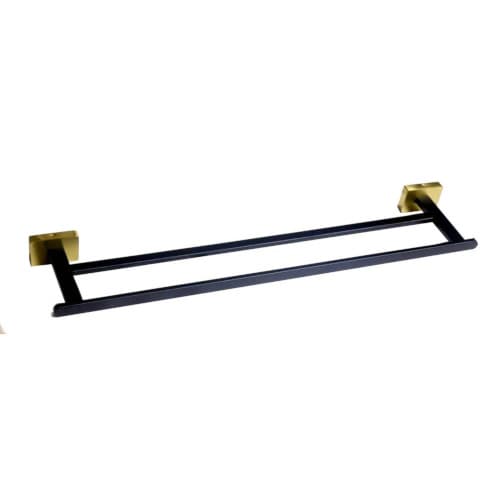 Smartfit Plumbers - Double Black Towel Bar - Stylish Bathroom Organization