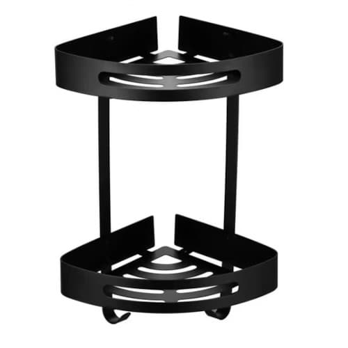 Smartfit Plumbers - Black Double Corner Shelf - Stylish Storage Solution