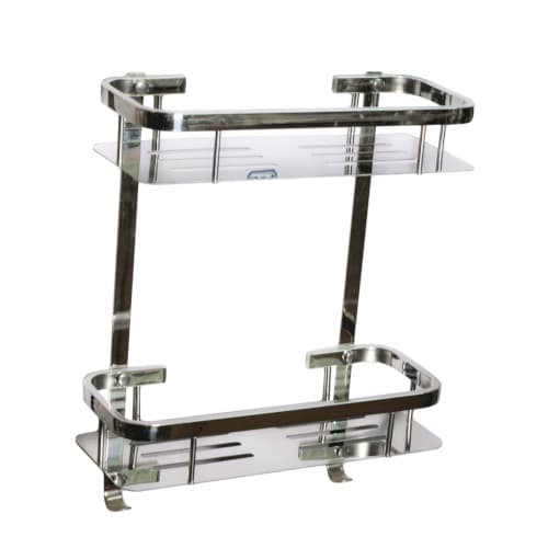 Smartfit Plumbers - Rectangle Double Shelf with Hooks - Organizational Elegance