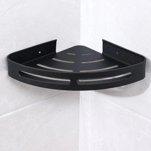 Smartfit Plumbers - Black Single Corner Shelf - Space-Saving Elegance